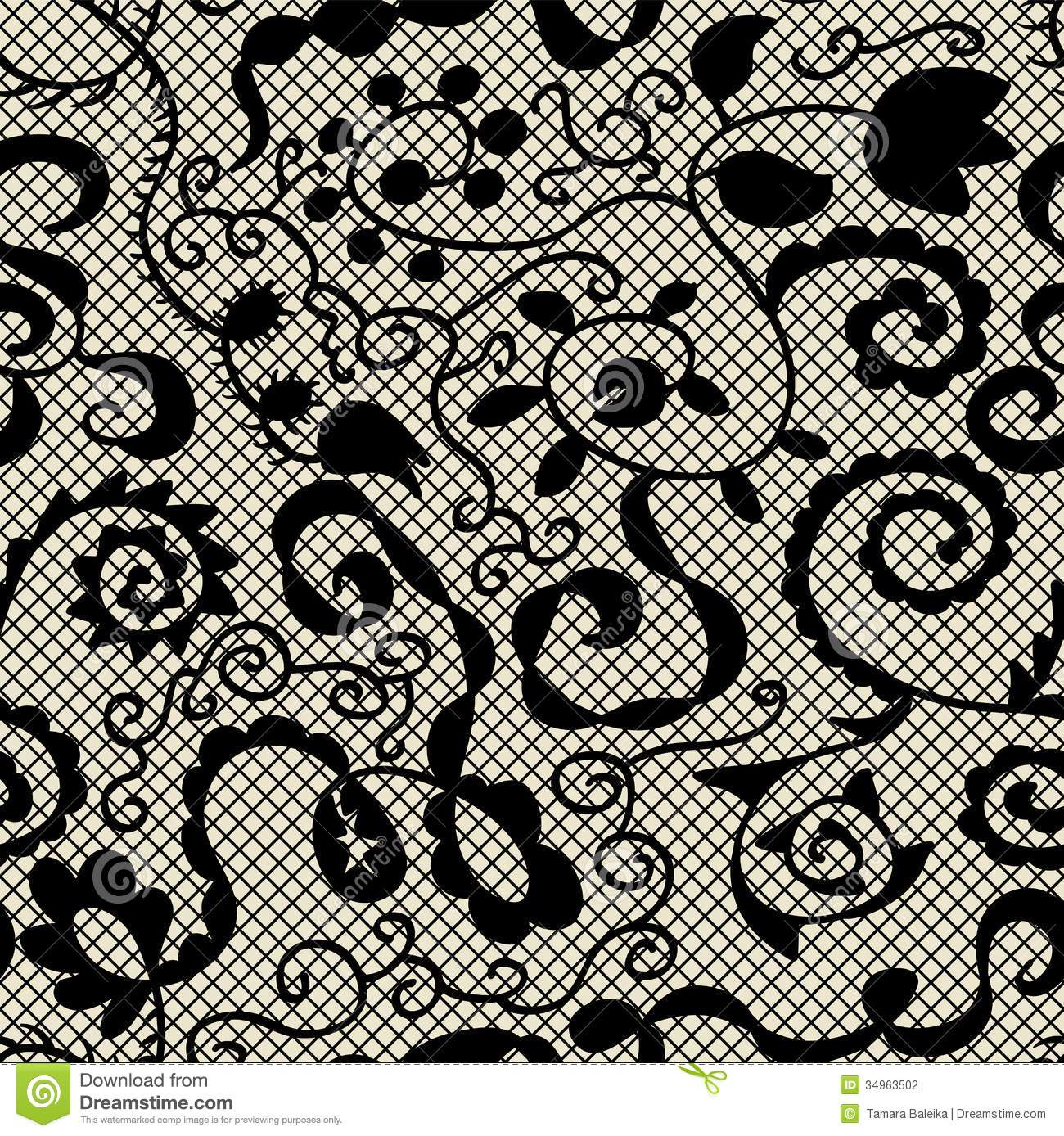 Black Lace Pattern Vector