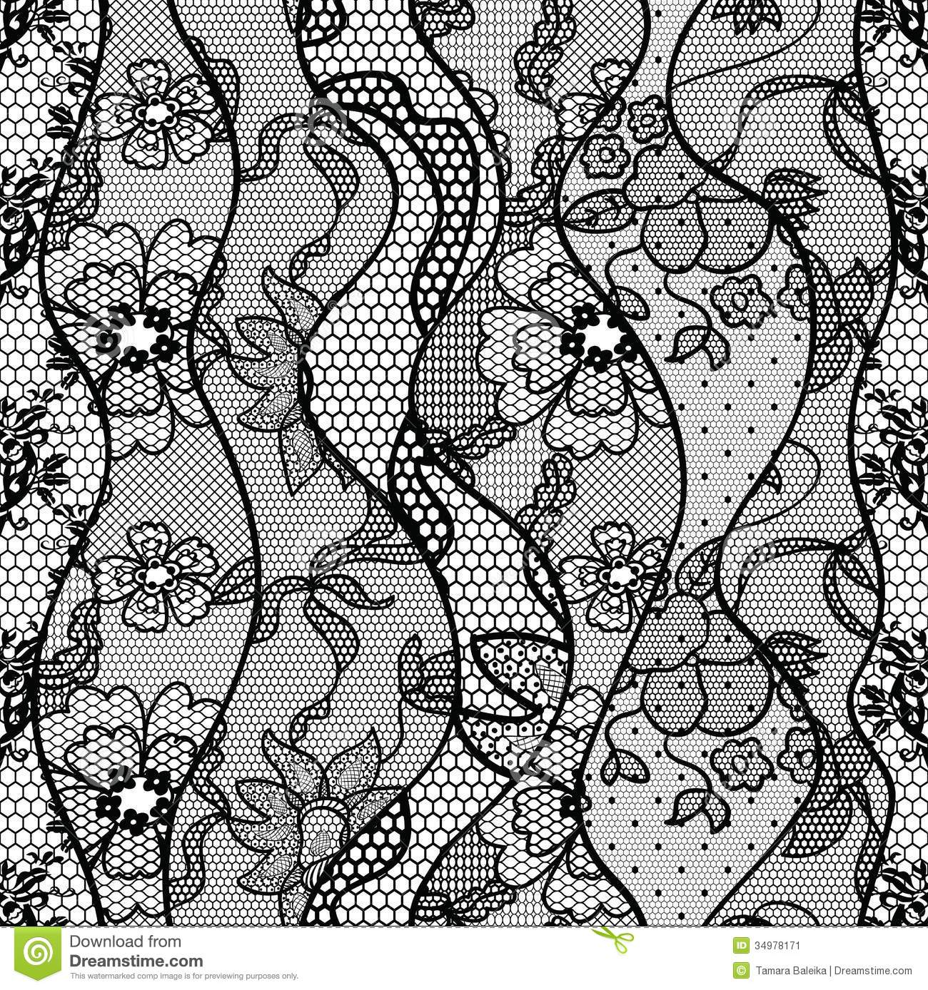 Black Lace Pattern Vector