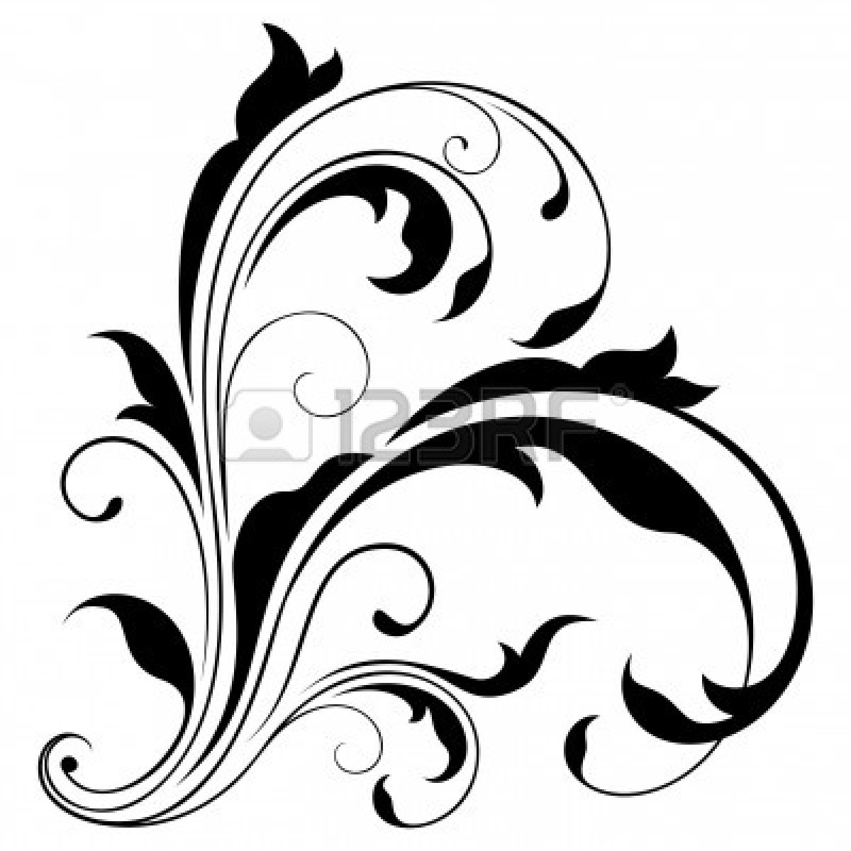 Black Swirl Designs Clip Art