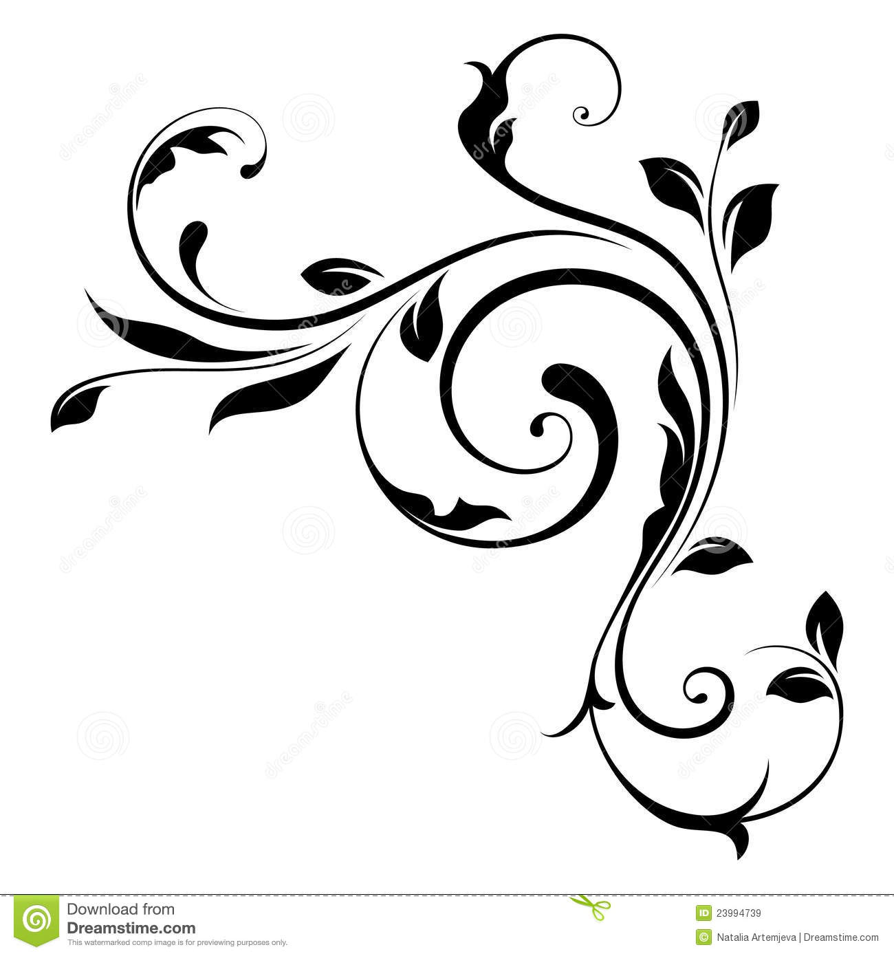 Black Swirl Designs Clip Art