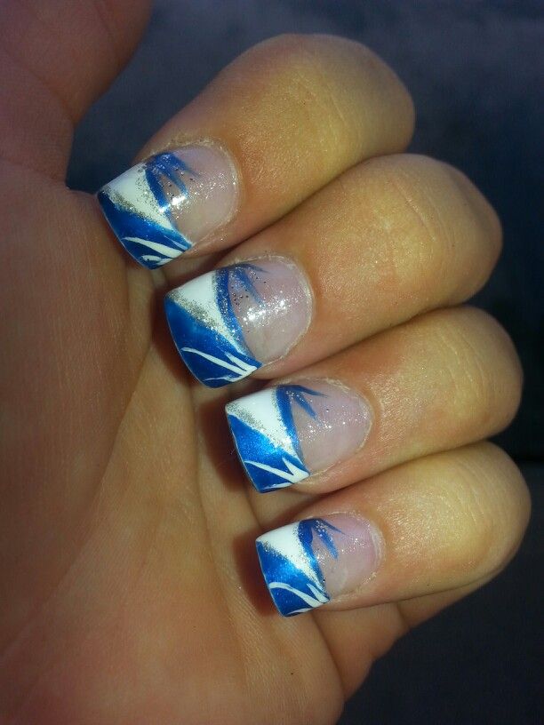 Blue and White Nail Design