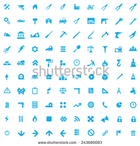 Blue Construction Icon Vector