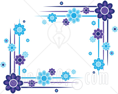 Blue Flower Border Design