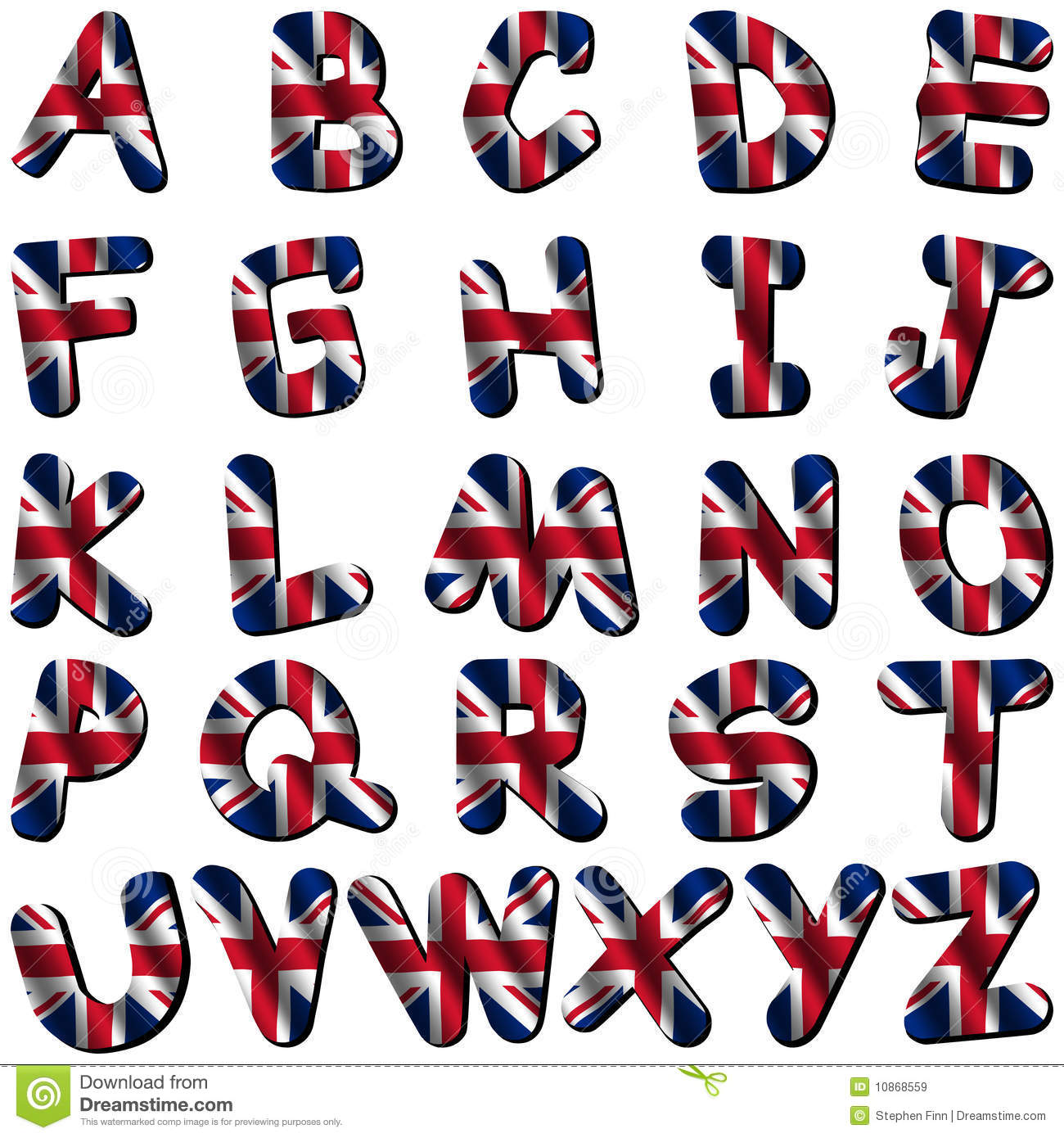 British Flag Font