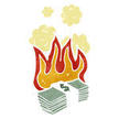 Burning Money Cartoon