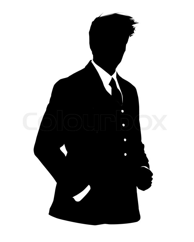 Business Man in Suit Silhouette