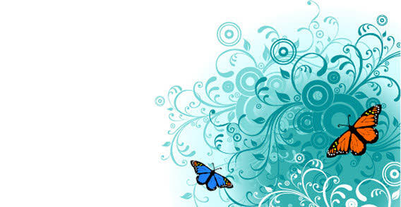 Butterfly and Flower Vector Graphics