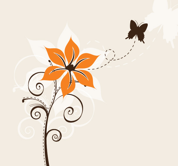 Butterfly and Flower Vector Graphics