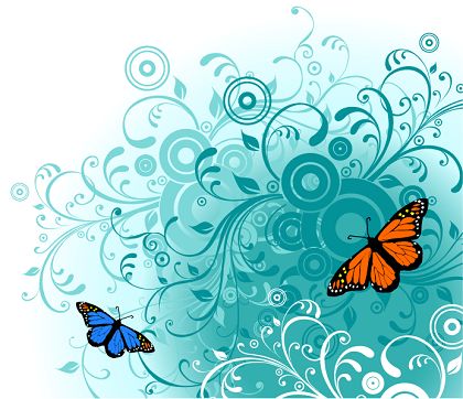 Butterfly and Flower Vector Graphics