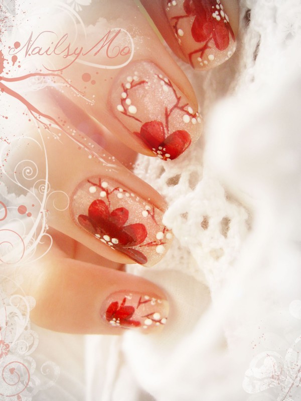Cherry Blossom Nail Art Design