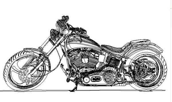 Chopper Motorcycle Clip Art Vector