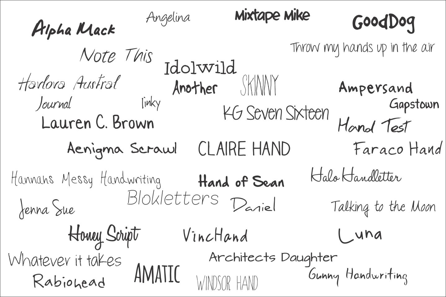 Cool Handwriting Styles Fonts