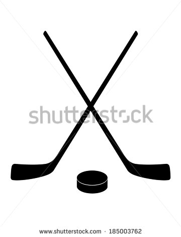 Crossed Hockey Sticks and Puck