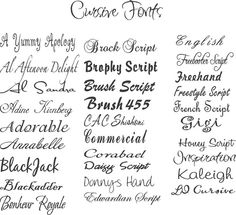 Cursive Tattoo Fonts Name