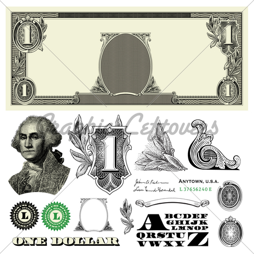 11 One Dollar Bill Vector Images