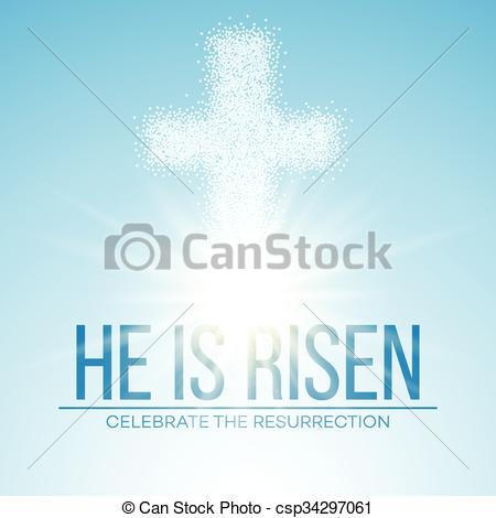 Easter He Is Risen Free Clip Art Line Drawing