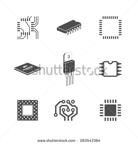 Electronic Chip Icons