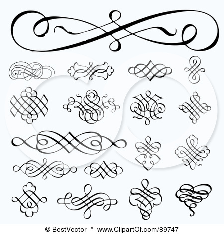 Elegant Swirl Designs Clip Art