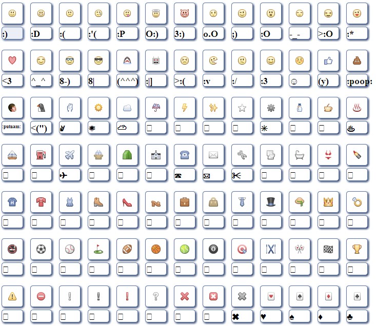 12 All Facebook Emoticons Codes Images