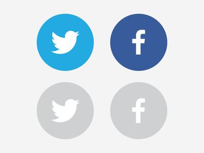 Facebook Twitter Icons Round Facebook Twitter Icons Round