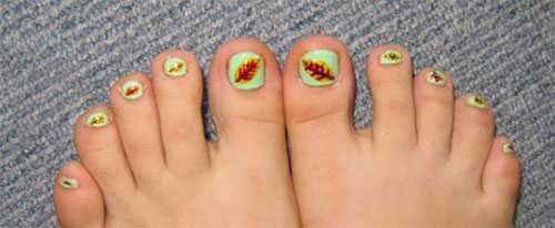 Fall Toe Nail Design