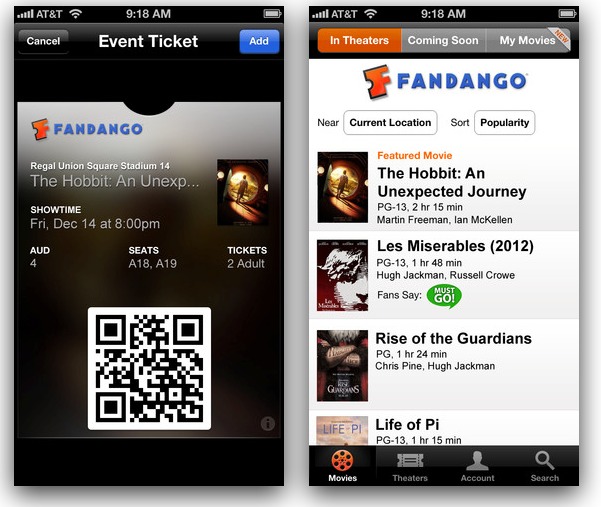 Fandango App iPhone