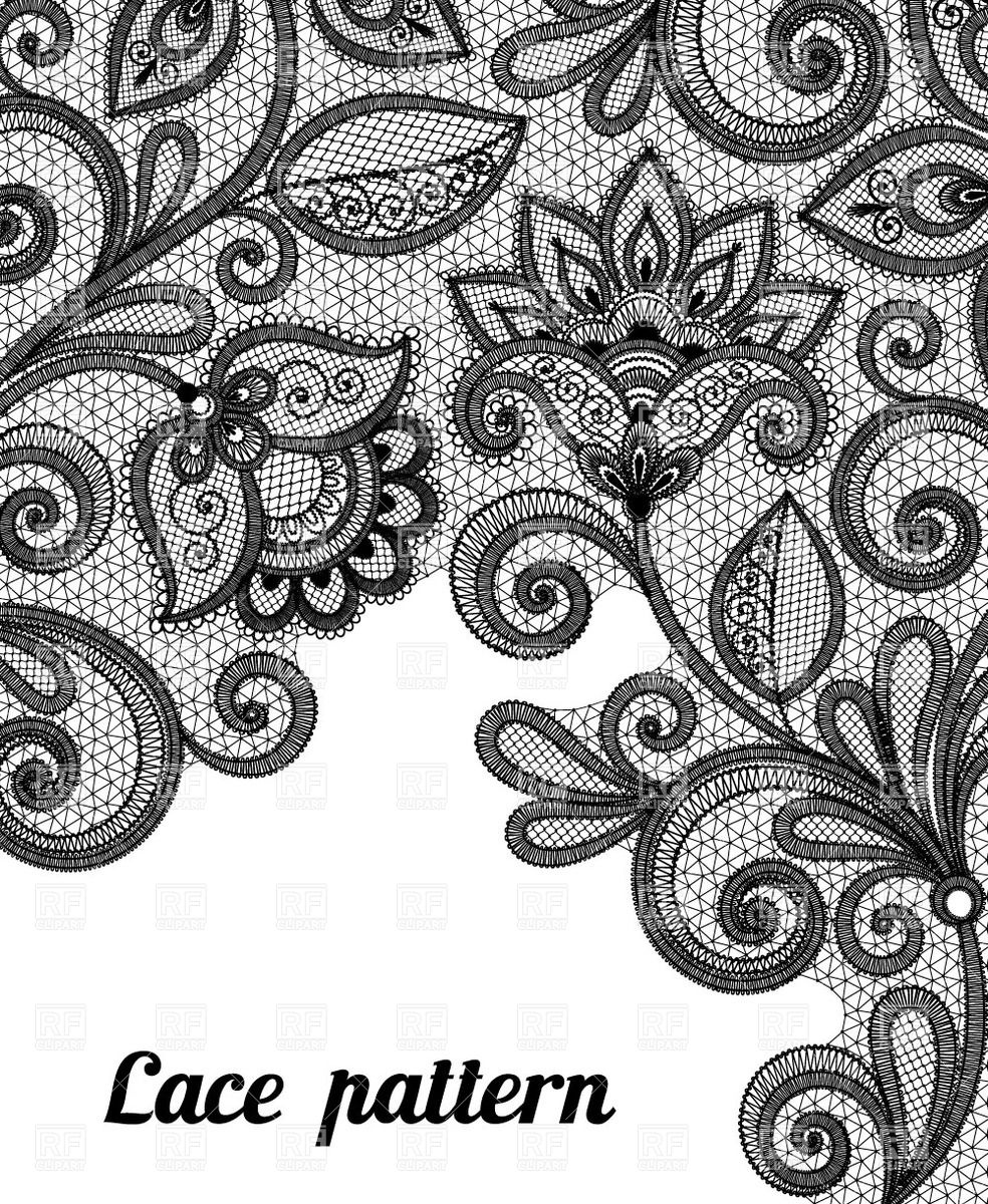 15 Black Lace Vector Images