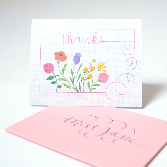 Floral Thank You Cards Printable Free