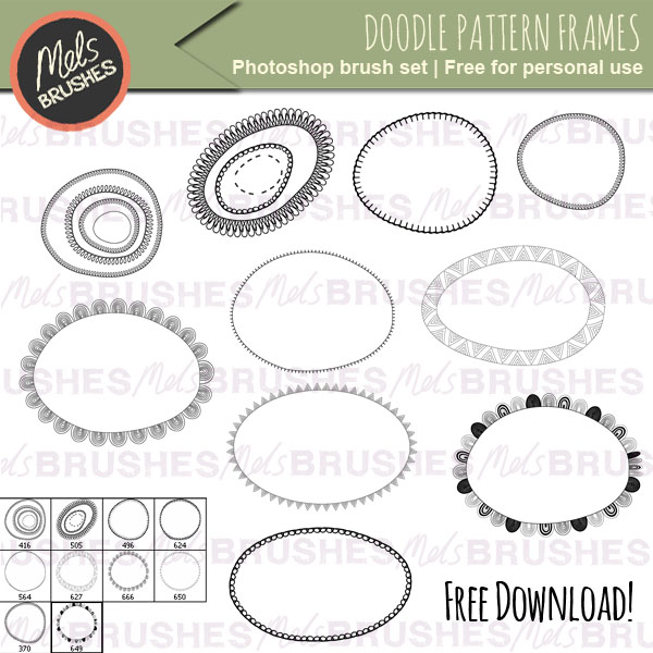 Free Doodle Frames Brushes Photoshop