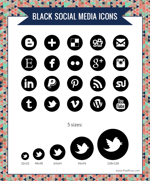 15 Social Media Icons Black Phone Images