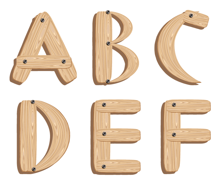 Free Vector Wooden Alphabet Letters