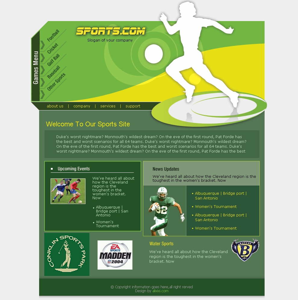 Free Website Templates Sports