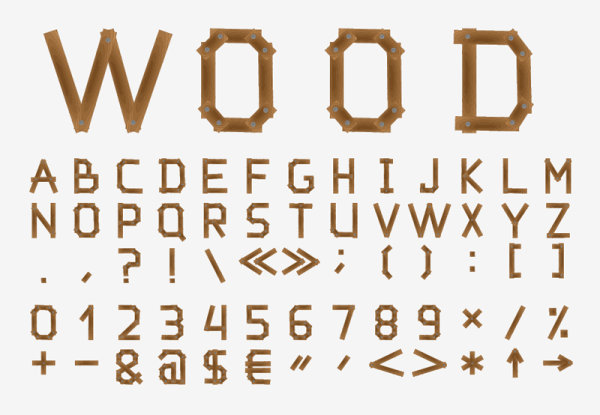 Free Wood Font Letters