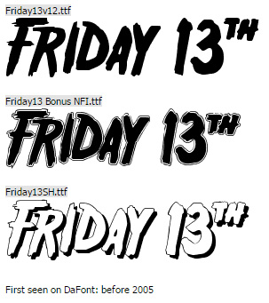 Friday 13th Fonts
