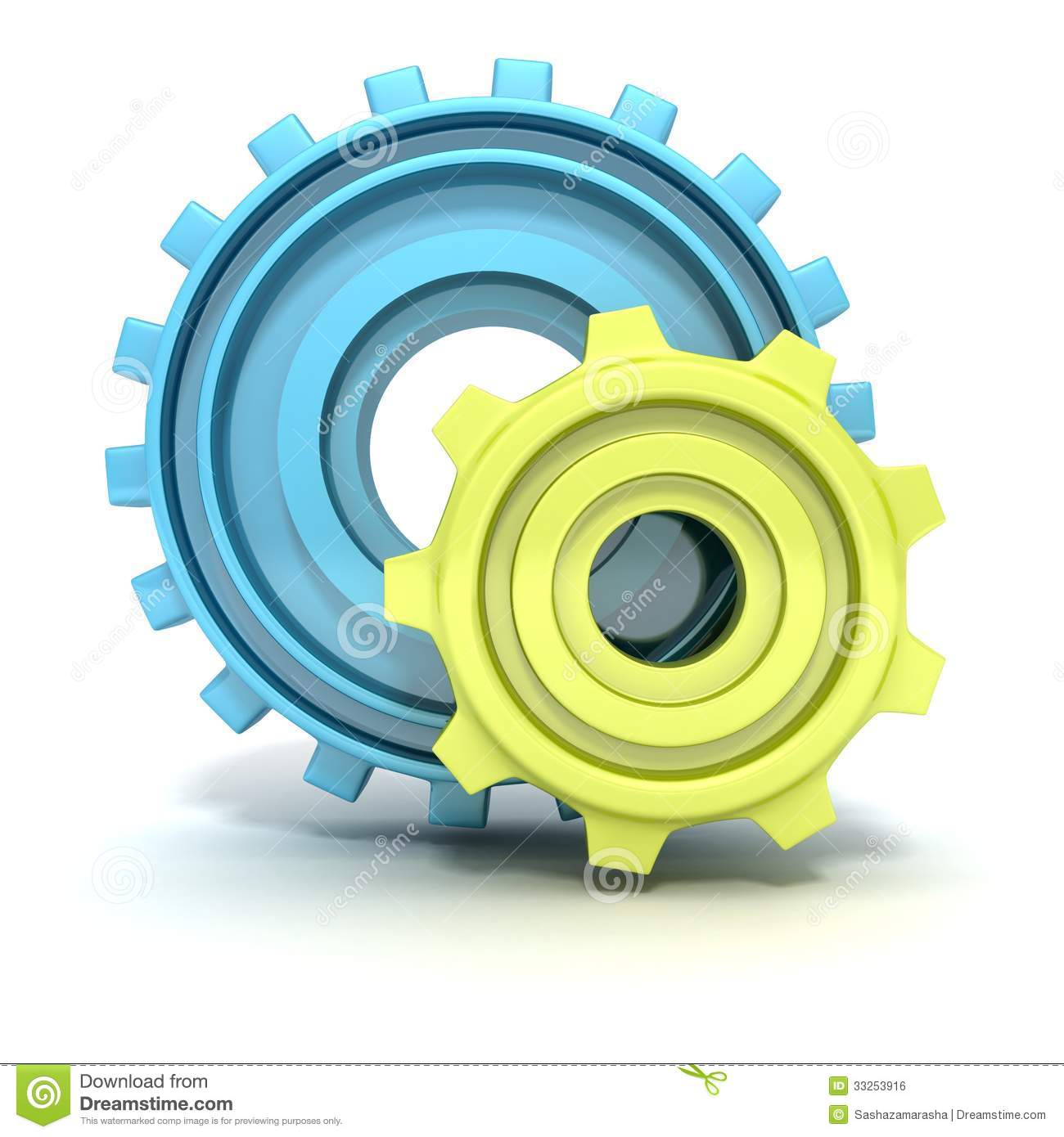 Gears Icon Blue Transparent