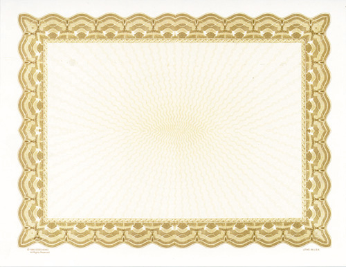 Gold Border Certificate Paper