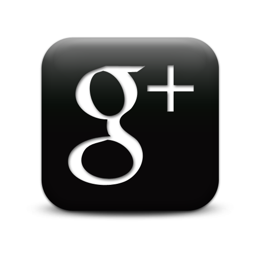 Google Plus Social Media Icons Black and White