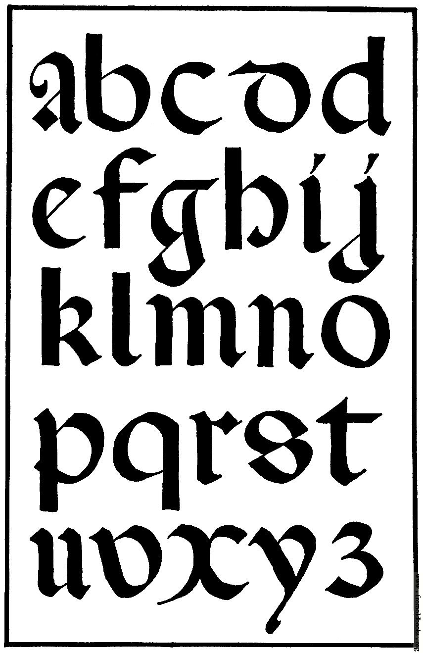 Gothic Calligraphy Alphabet Letters Gothic Calligraphy Alphabet Letters