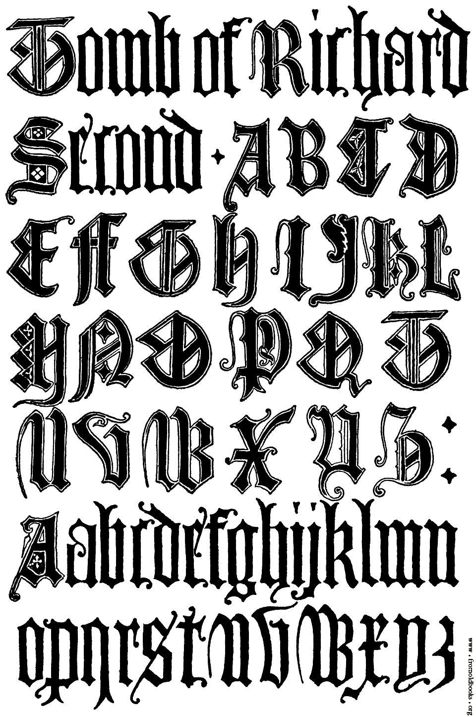 Gothic Old English Letters Alphabet Gothic Old English Letters Alphabet
