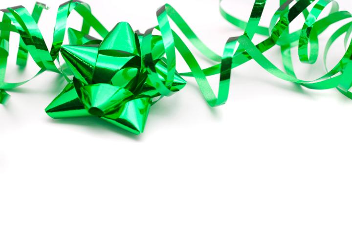 Green Christmas Ribbon Bow