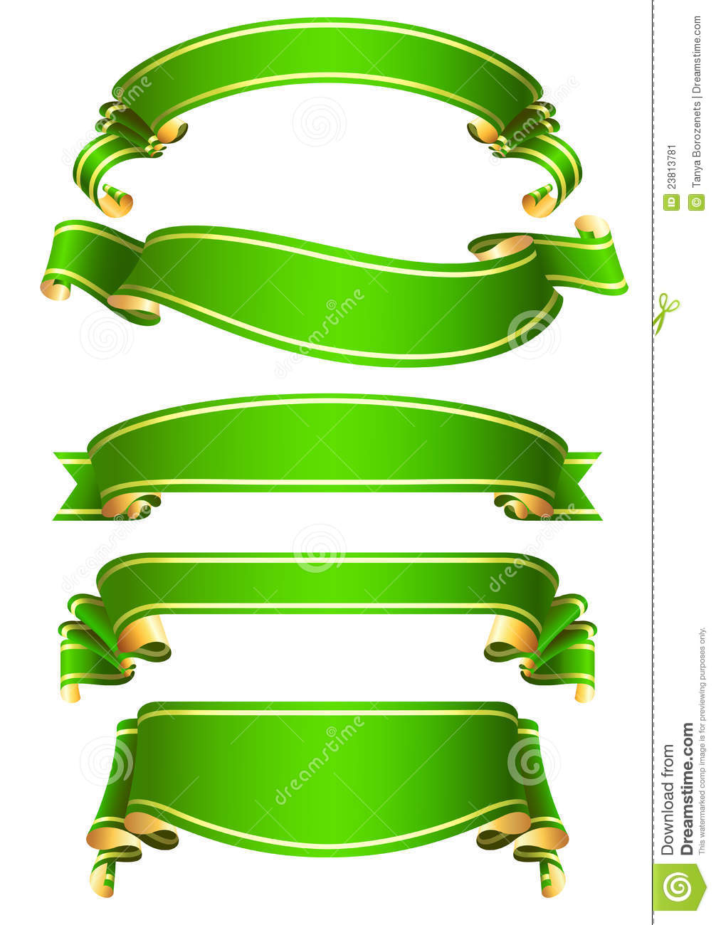 Green Ribbon Banner Vector