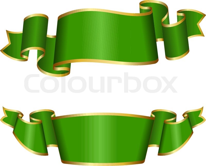 Green Ribbon Banner Vector