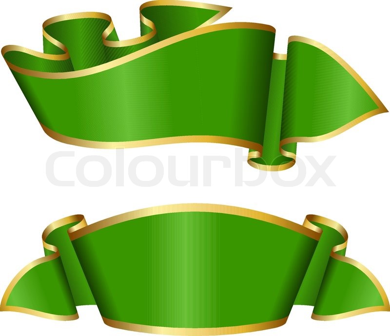 Green Ribbons Vector