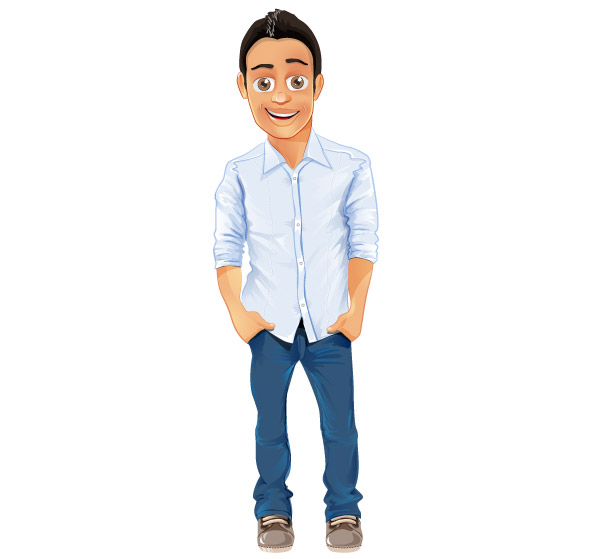 Handsome Man Cartoon Character