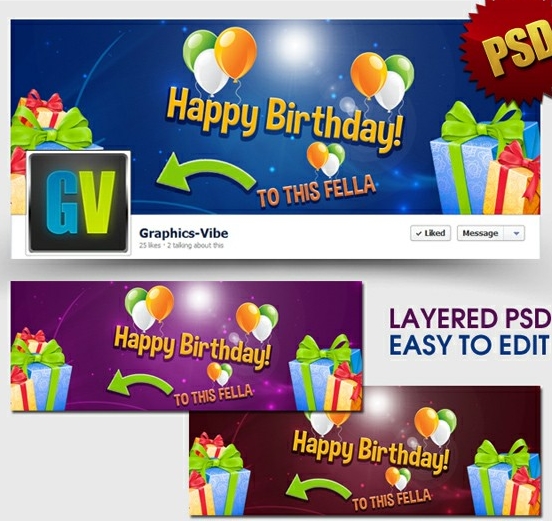 Happy Birthday PSD Template