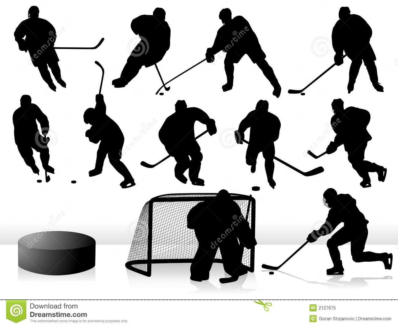 Hockey Player Silhouette Vector