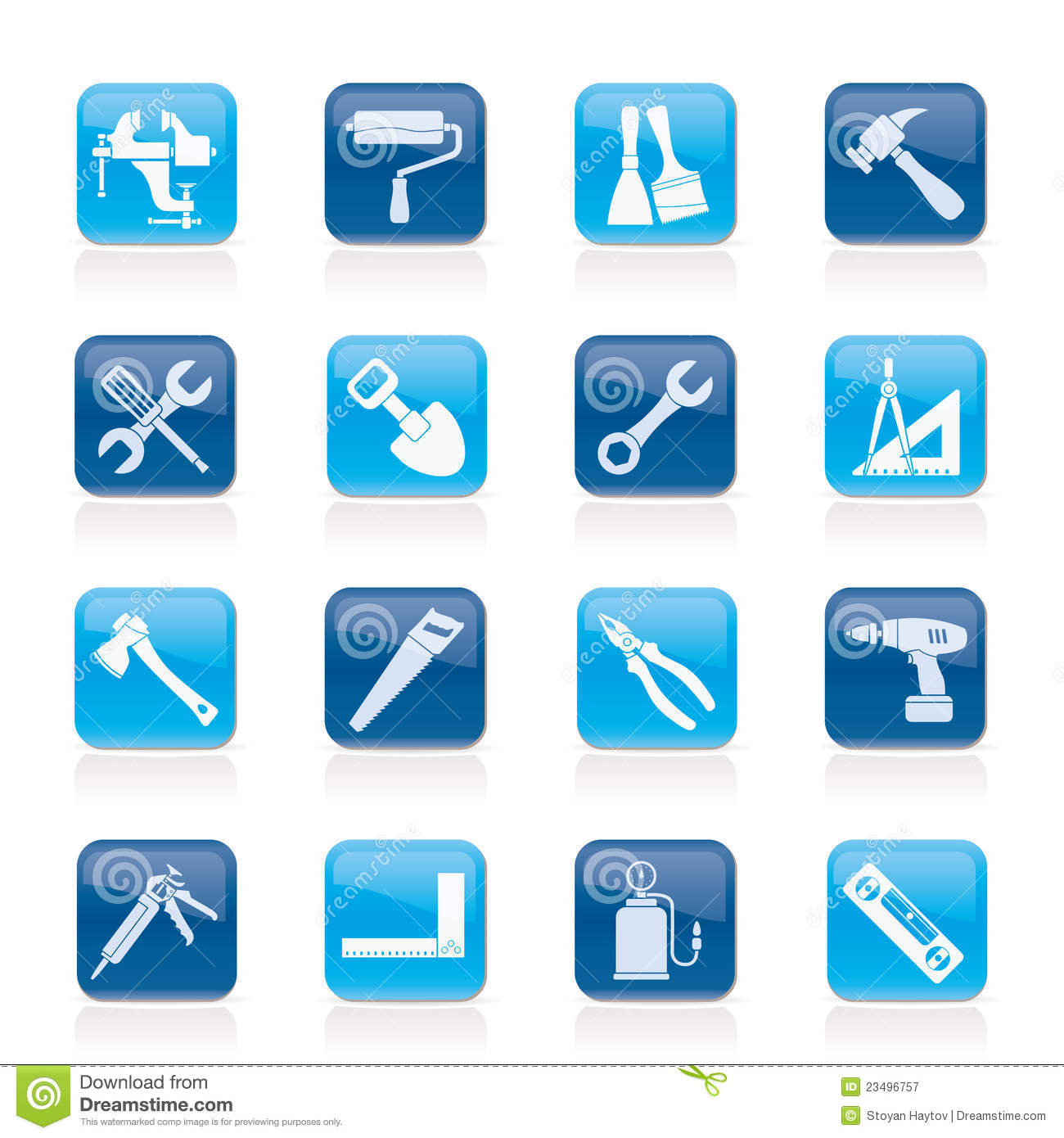 9 Blue Construction Tools Icon Images