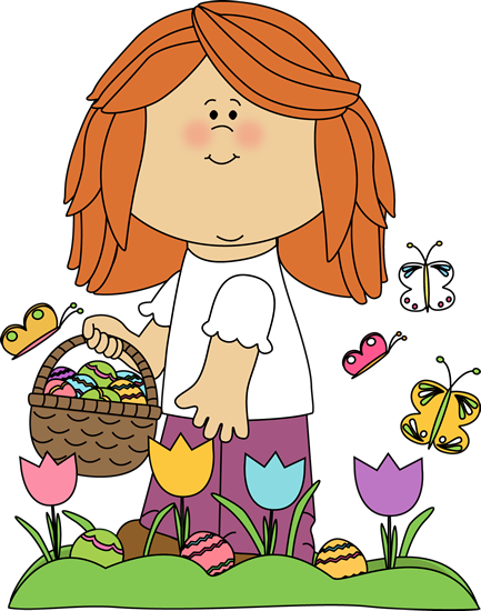 Kids Easter Egg Hunt Clip Art