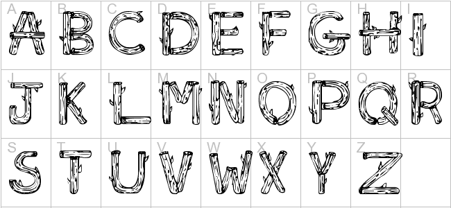 Log Wood Font Letters