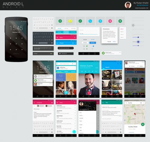 Lollipop Android UI Kit PSD